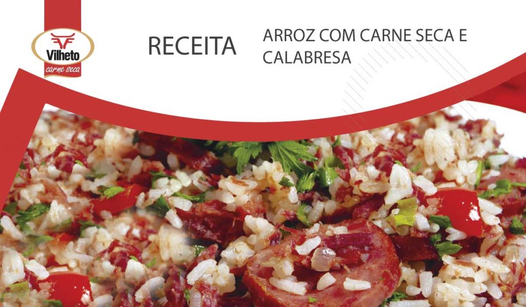 Arroz com carne seca e calabresa