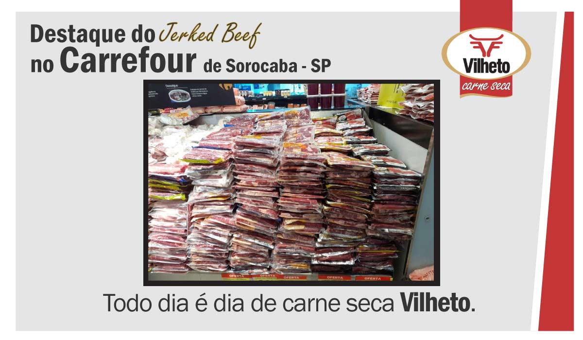 Destaque da carne seca no Carrefour, de Sorocaba em SP