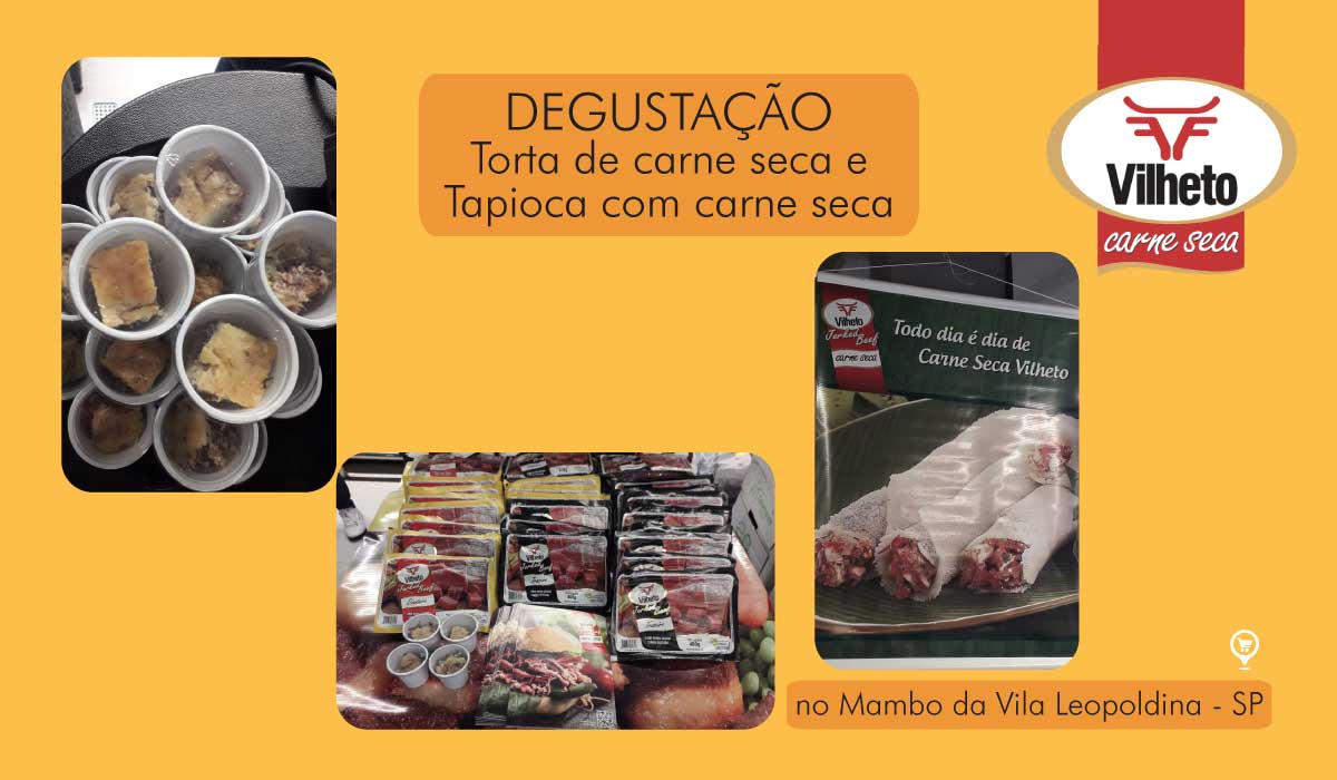 Degustação da carne seca Vilheto – Mambo Supermercado da Vila Leopoldina - SP