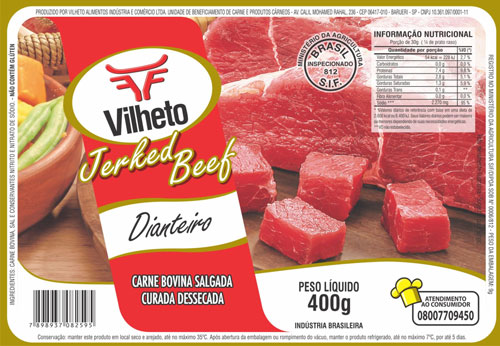 Dianteiro 400g - Todo dia é dia de carne seca Vilheto - O melhor jerked beef do Brasil!
