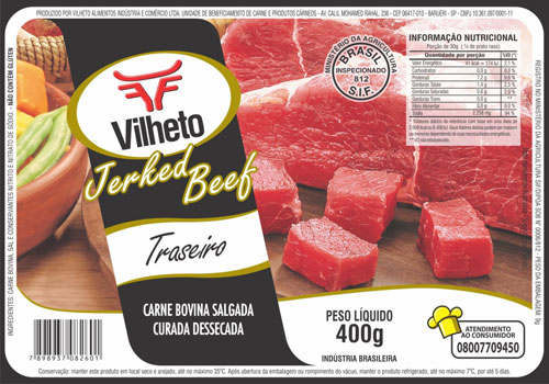 Traseiro 400g - Todo dia é dia de carne seca Vilheto - O melhor jerked beef do Brasil!